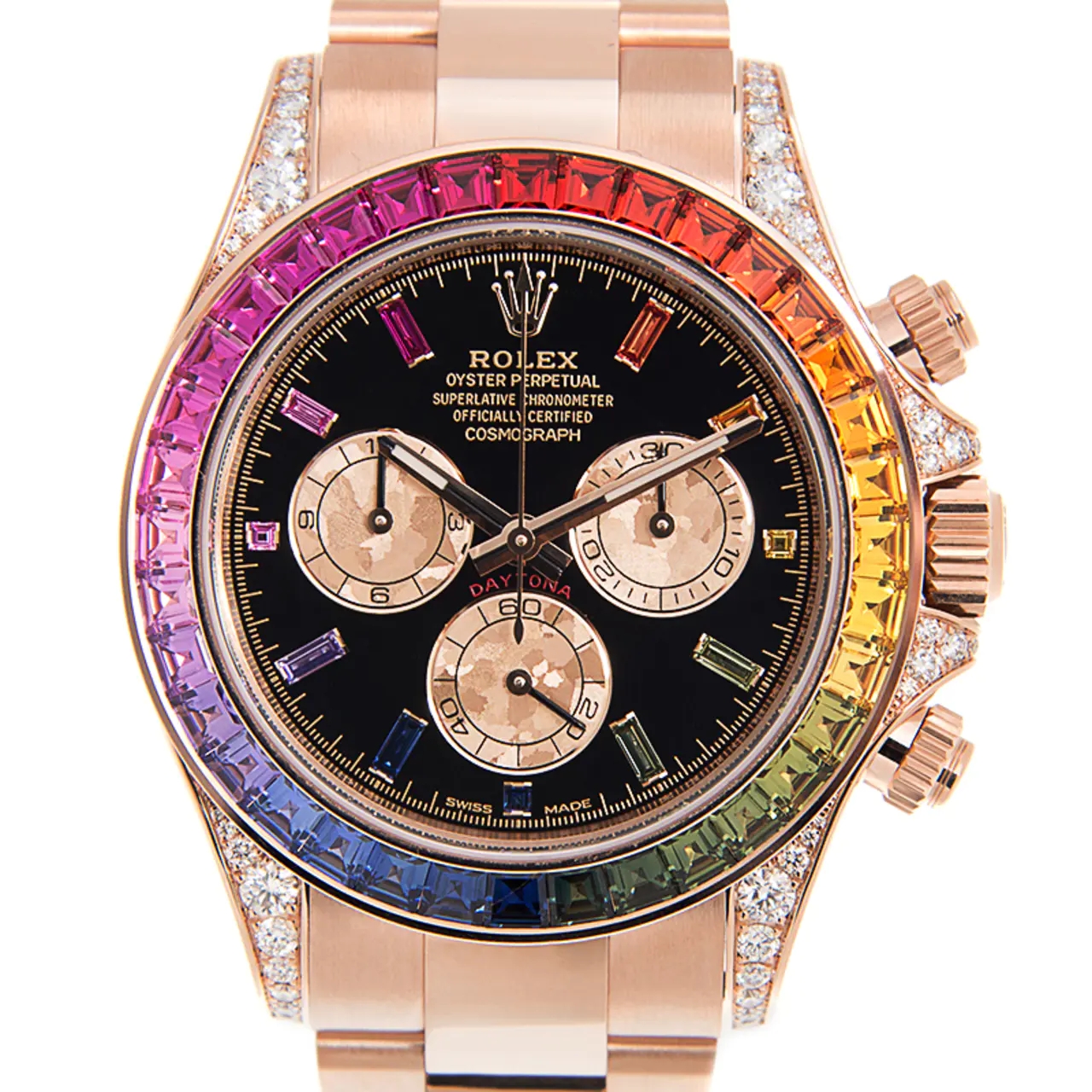 Rolex DAYTONA RAINBOW DIAMOND ROSE GOLD STAINLESS STEEL40MM
