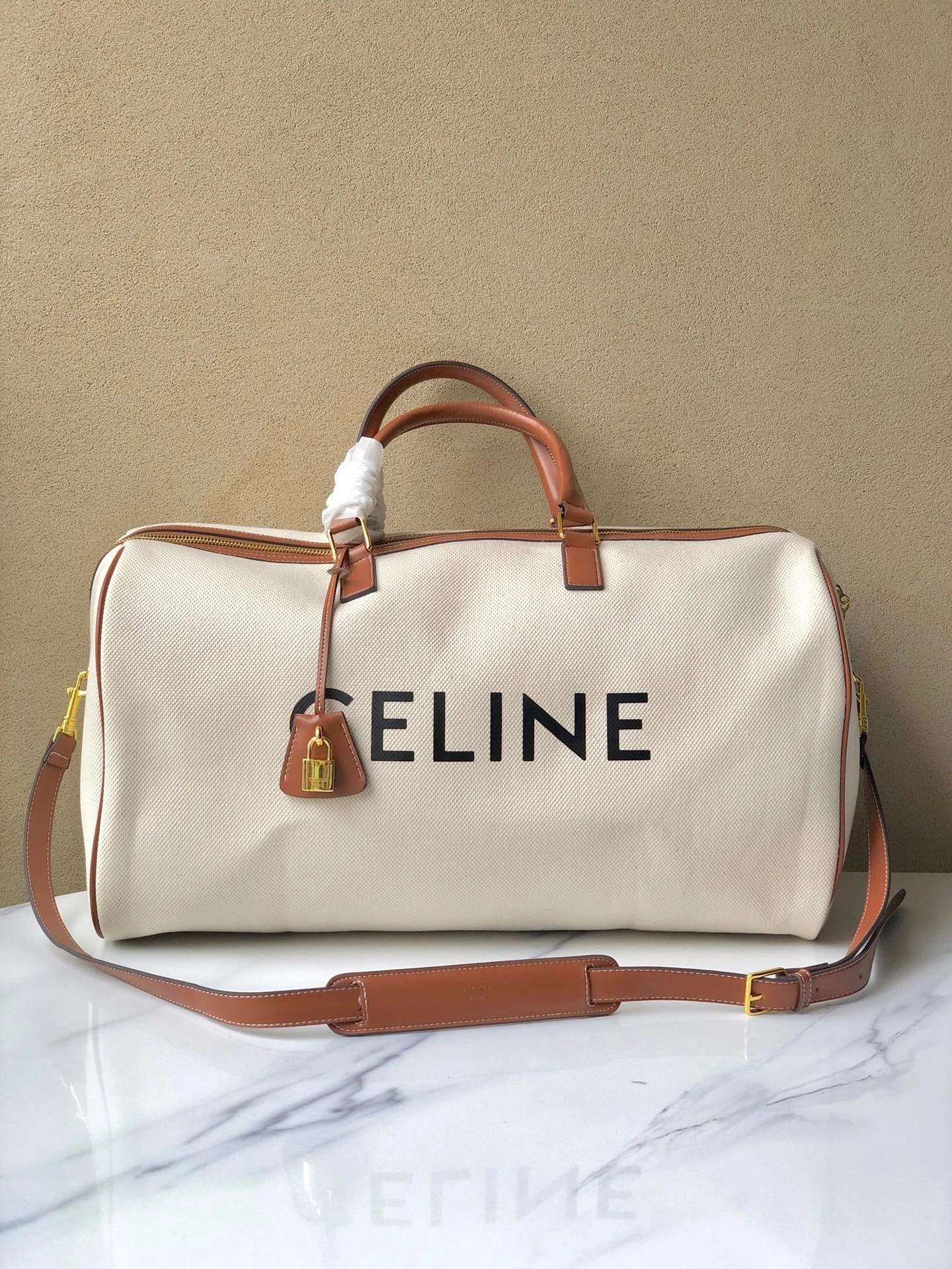 CELINE new travel bag canvas White 8029 size: 50 * 28* 22.5cm