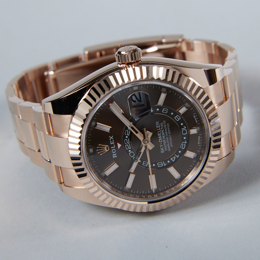 ROLEX Sky-Dweller 42mm Brown Dial Rose Gold Men's Watch M326935-0006
