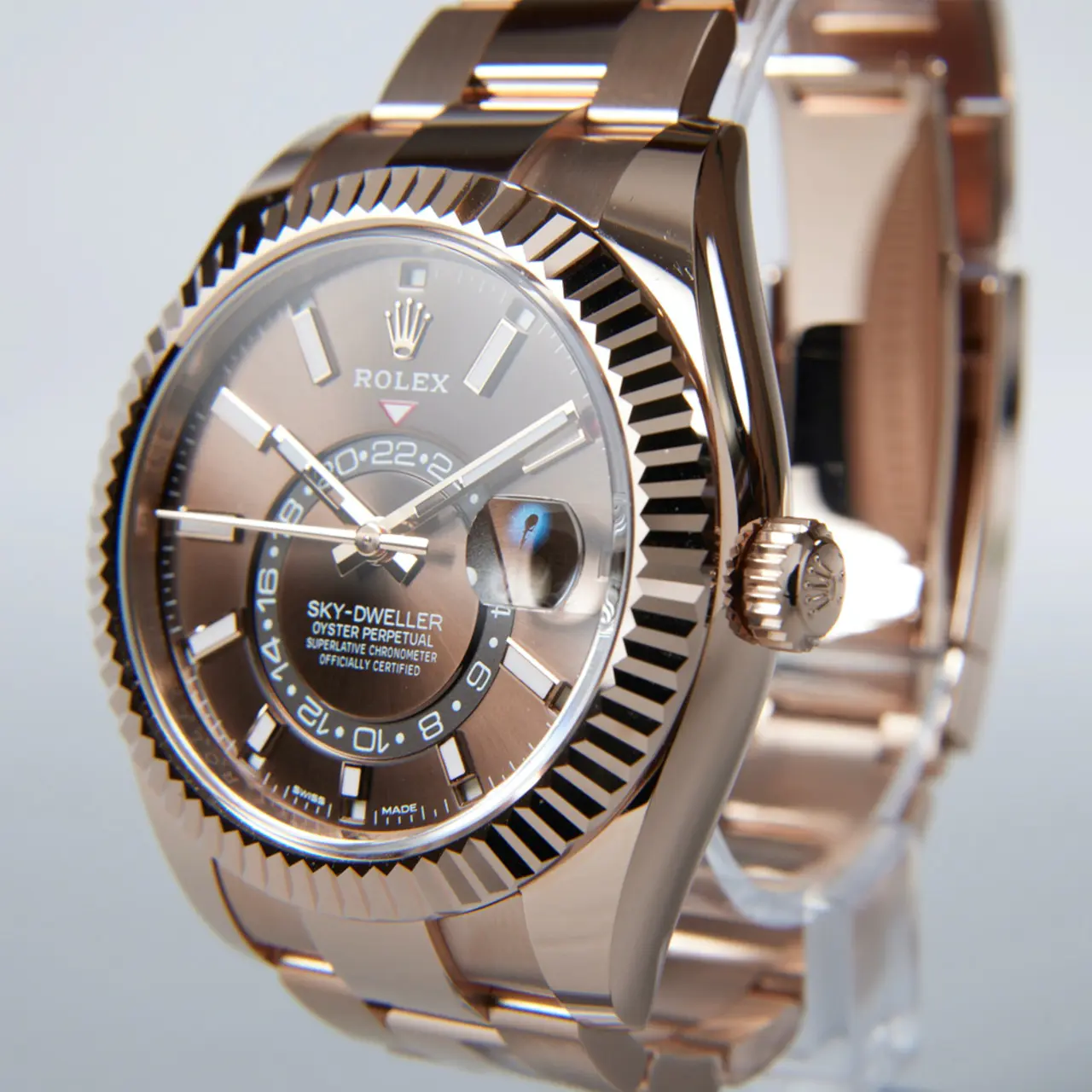 ROLEX Sky-Dweller 42mm Brown Dial Rose Gold Men's Watch M326935-0006