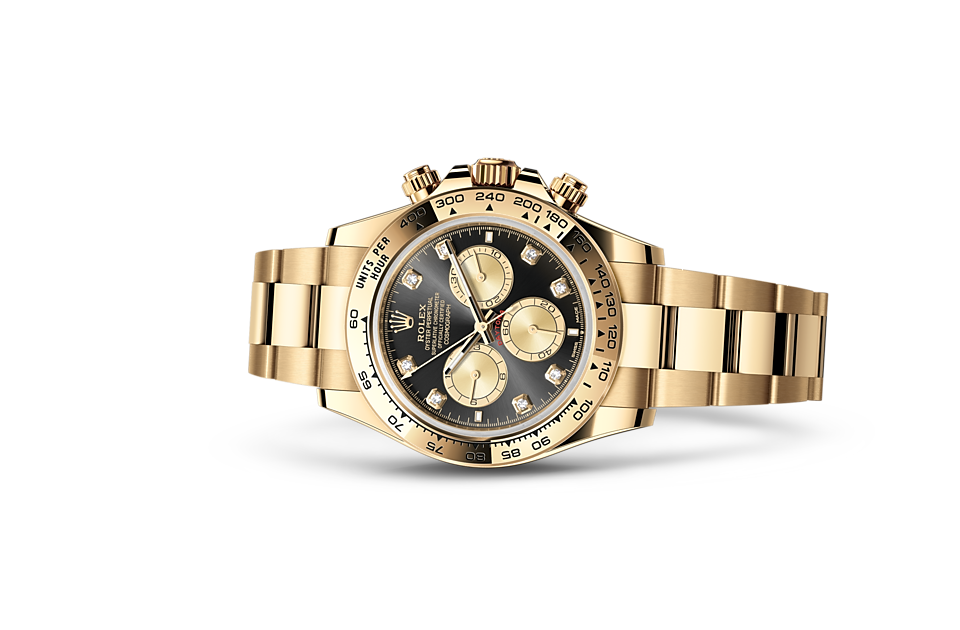 Rolex Yellow Gold Cosmograph Daytona 40 Watch - Black Diamond Dial - 116508 bkd
