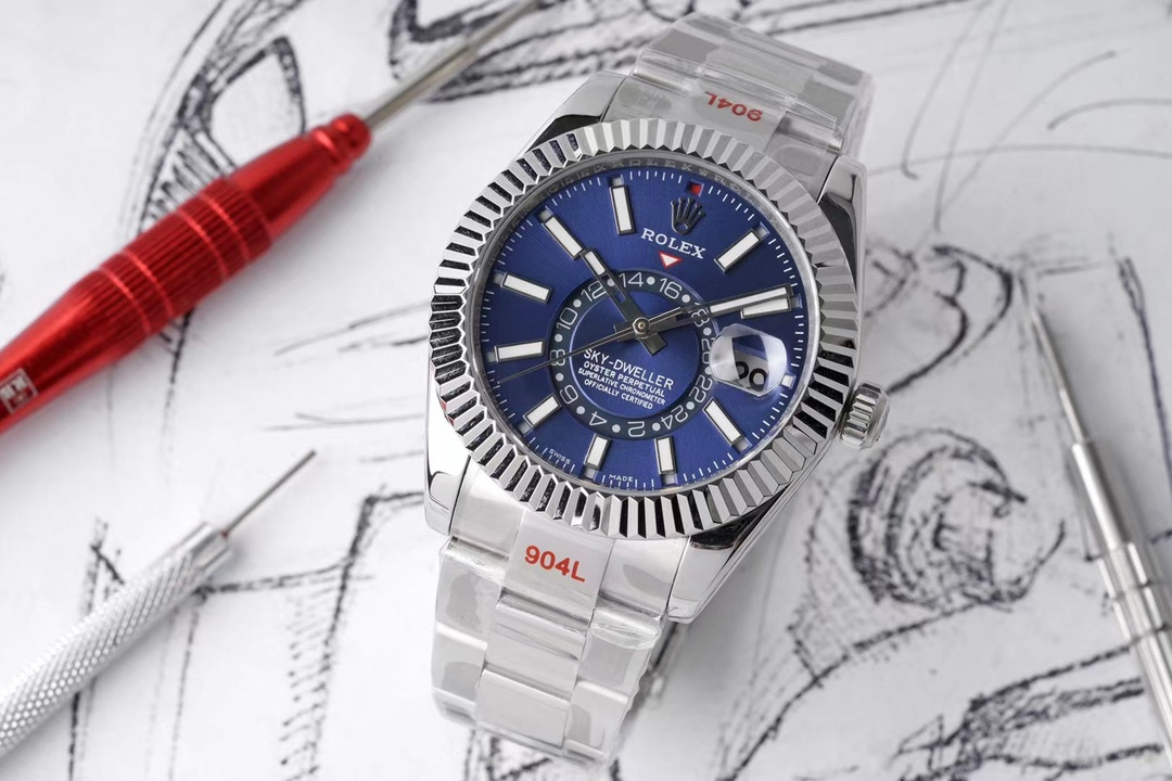 Life Style 2025 Men's Luxury Watch with Dual Time & Annual Calendar - Sky-Dweller Inspired Design, 42mm Oystersteel, Free Global Shipping