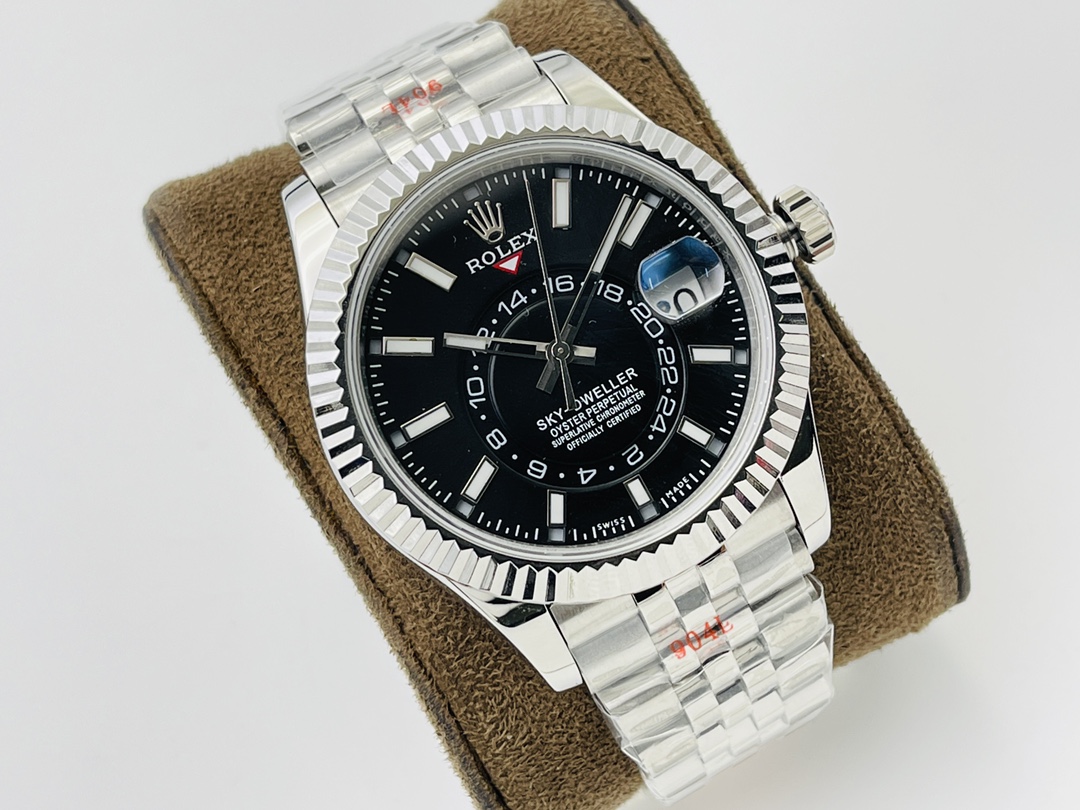 Life Style Upgraded V2 Version Rolex Sky-Dweller Luxury Automatic Watch, Swiss-Made GMT Master with Annual Calendar, Oystersteel & Everose Gold Mens Dual Time Zone Professional Chronometer