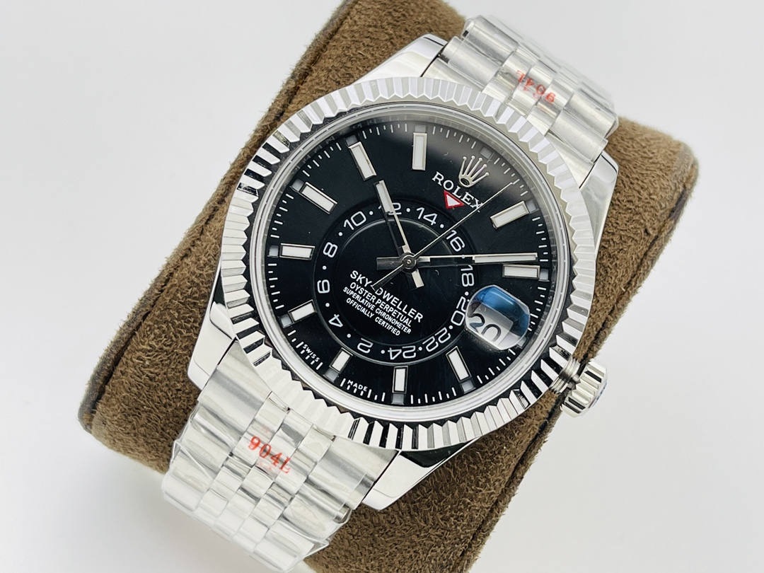 Life Style Upgraded V2 Version Rolex Sky-Dweller Luxury Automatic Watch, Swiss-Made GMT Master with Annual Calendar, Oystersteel & Everose Gold Mens Dual Time Zone Professional Chronometer