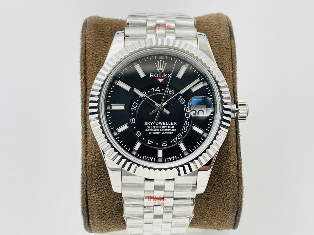 Life Style Upgraded V2 Version Rolex Sky-Dweller Luxury Automatic Watch, Swiss-Made GMT Master with Annual Calendar, Oystersteel & Everose Gold Mens Dual Time Zone Professional Chronometer