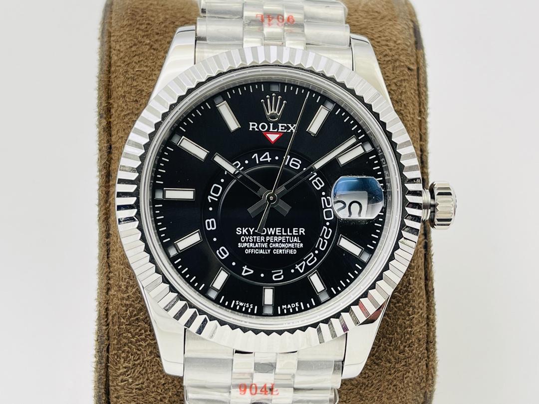 Life Style Upgraded V2 Version Rolex Sky-Dweller Luxury Automatic Watch, Swiss-Made GMT Master with Annual Calendar, Oystersteel & Everose Gold Mens Dual Time Zone Professional Chronometer