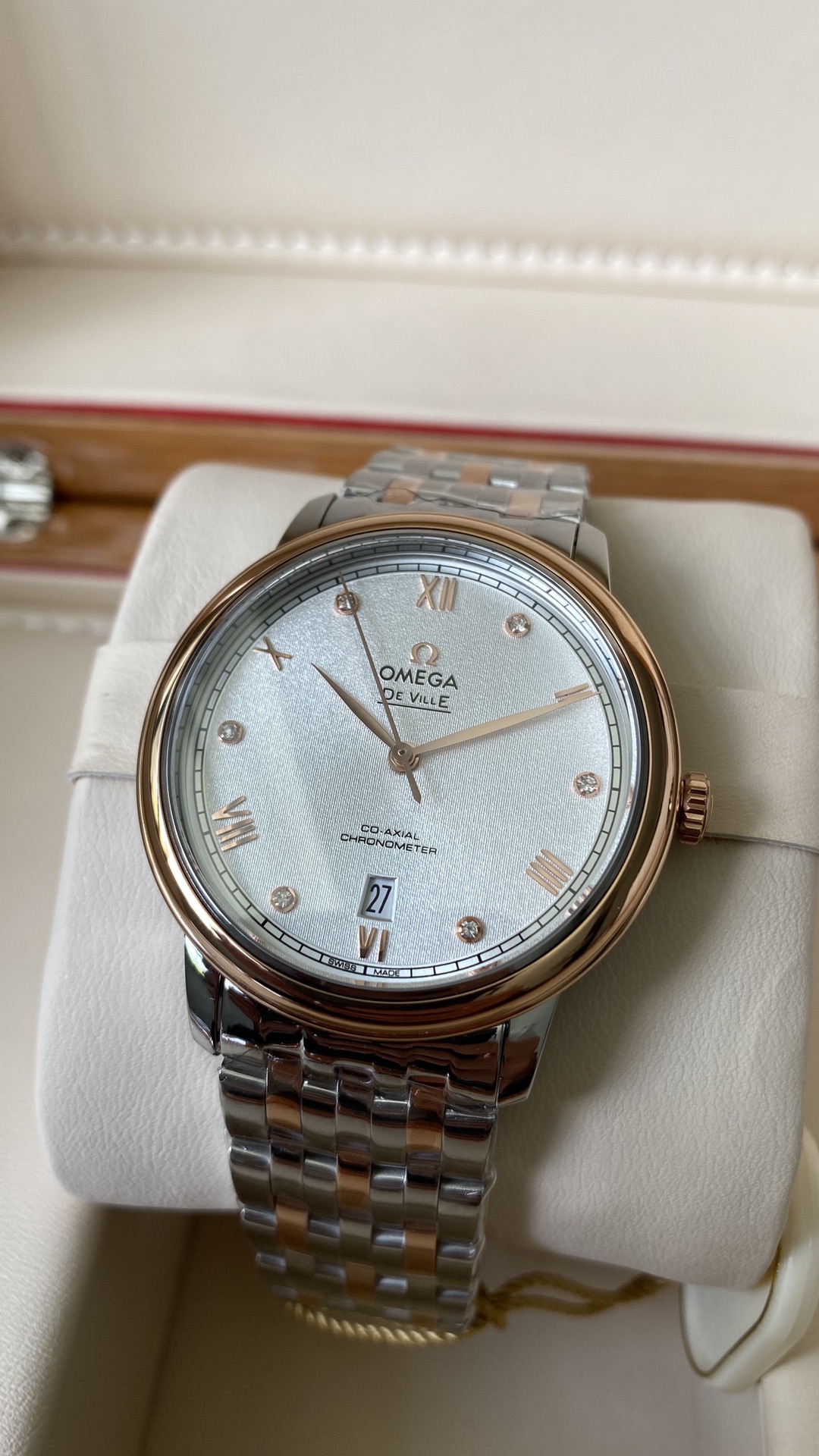 Omega De Ville 39.5mm Co-Axial Master Chronometer 6H Date Window | Stainless Steel | Sapphire Crystal | 100m Water Resistant | Global Duty-Free