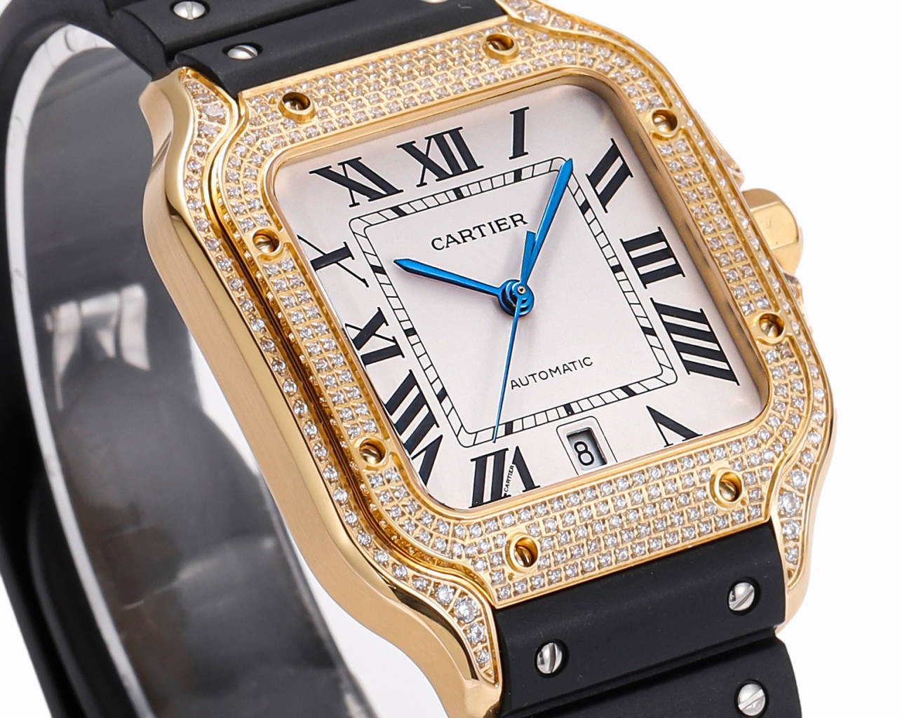 Cartier Santos 2025 Square Sapphire Crystal, 100M Water Resistant, Stainless Steel & Eco-Certified Leather, Iconic Luxury Unisex Watch