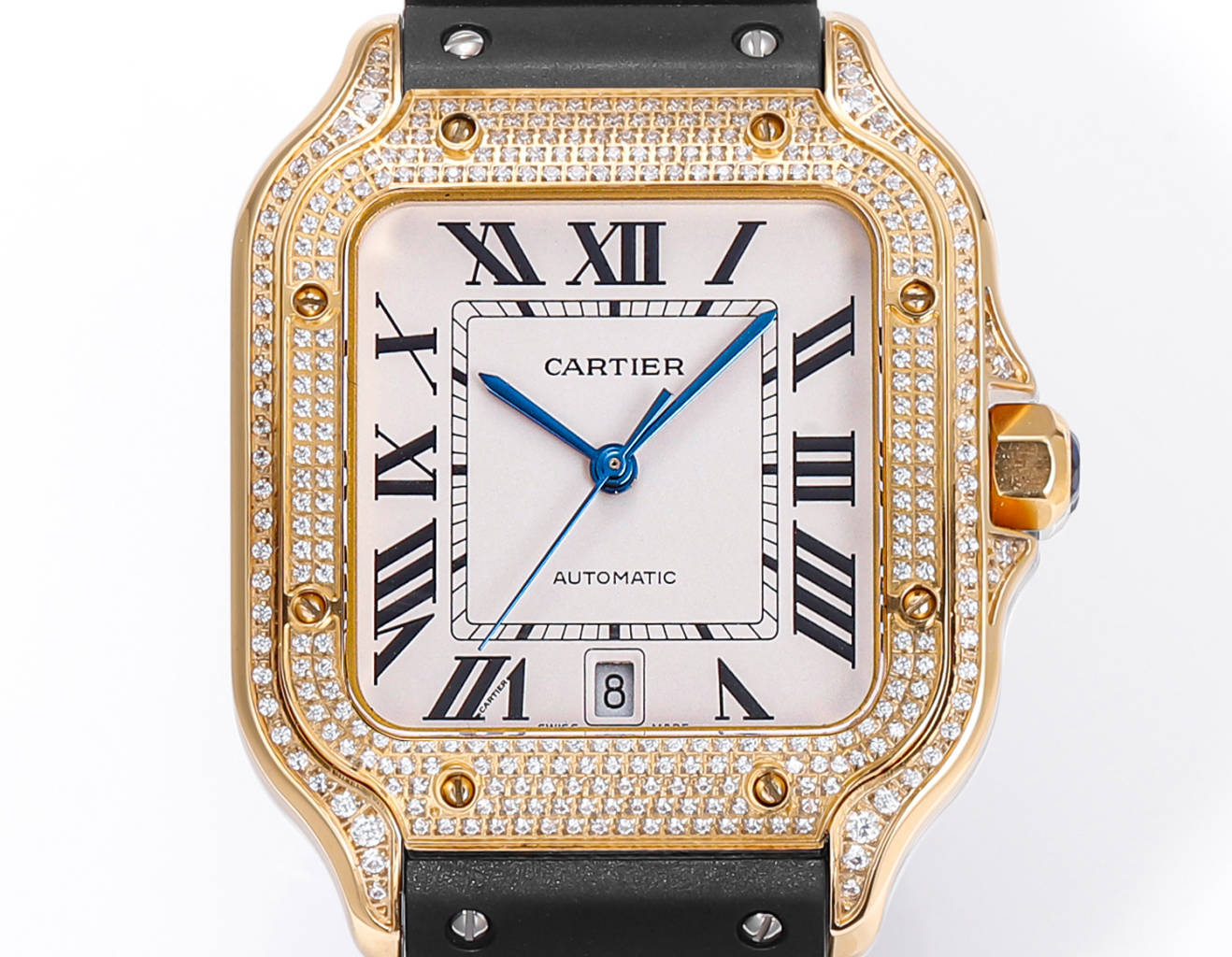 Cartier Santos 2025 Square Sapphire Crystal, 100M Water Resistant, Stainless Steel & Eco-Certified Leather, Iconic Luxury Unisex Watch