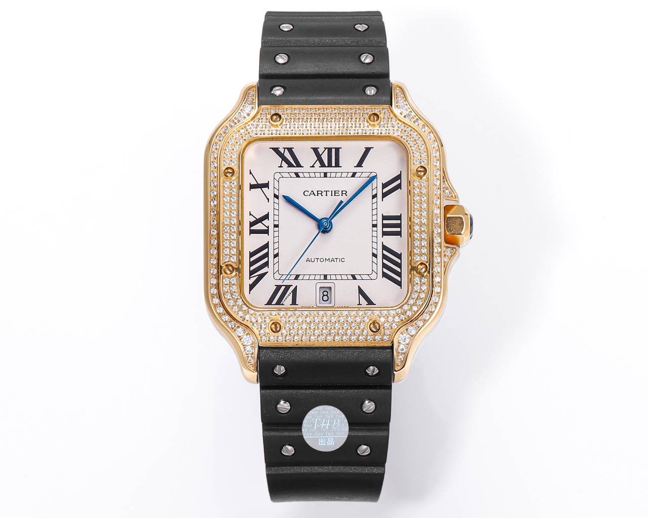 Cartier Santos 2025 Square Sapphire Crystal, 100M Water Resistant, Stainless Steel & Eco-Certified Leather, Iconic Luxury Unisex Watch