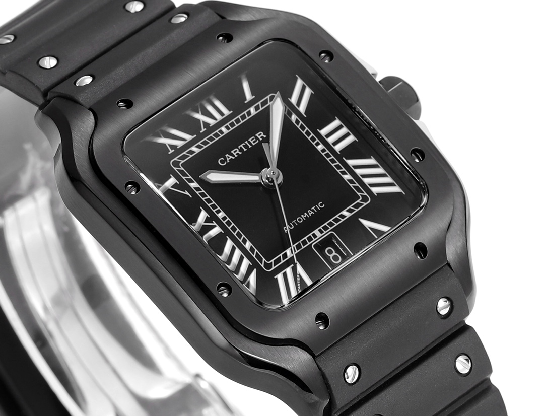 THB Santos 2025 – Aviation-Inspired Rubber Strap Watch, Swiss Quartz Movement, 100M Water Resistant, Lightweight Unisex Design, Day/Night Luminous, Sport Luxe Durability