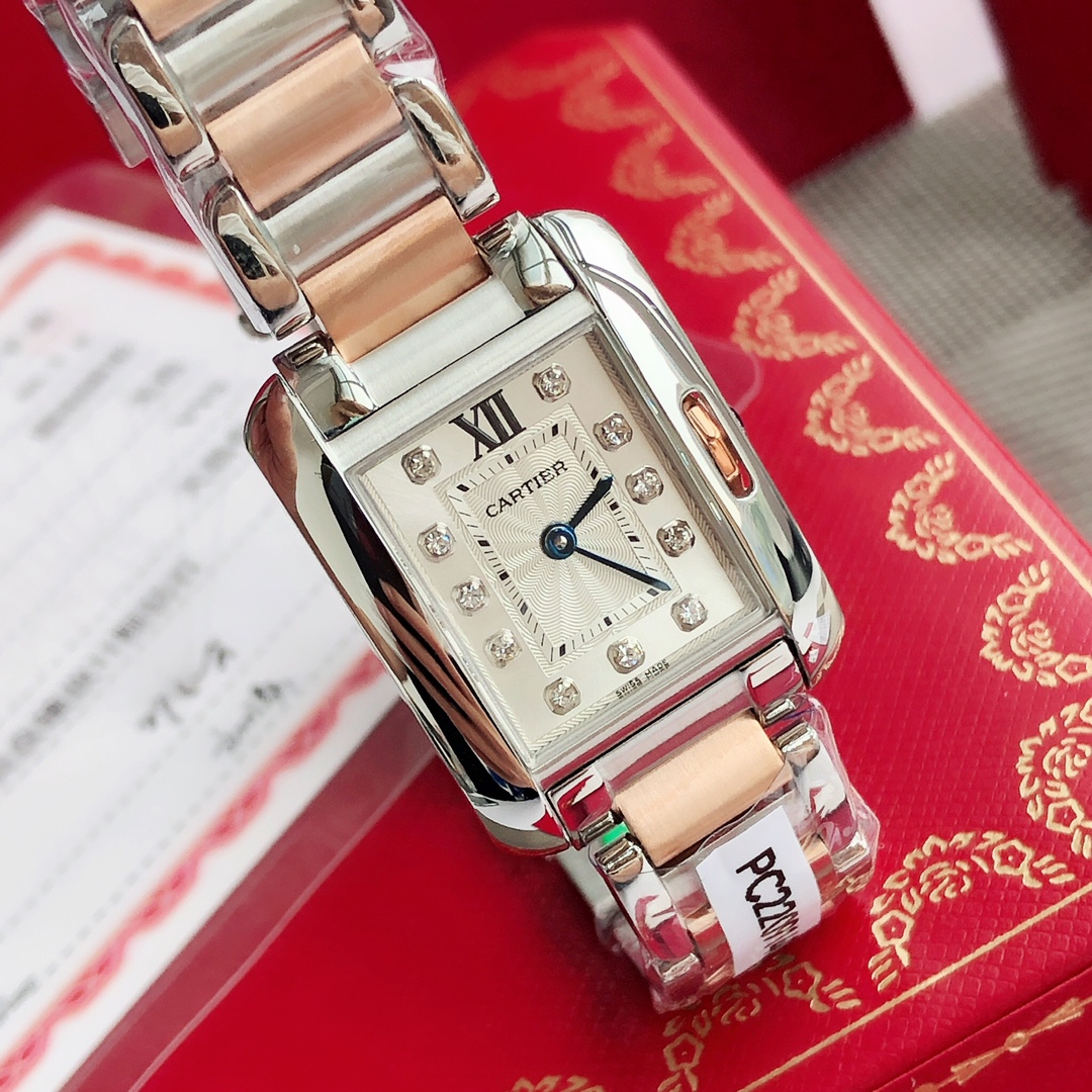 Cartier Tank Anglaise 2025 Classic Edition – Swiss Luxury Watch, 11-Diamond Bezel, Stainless Steel & 18K Gold, Sapphire Crystal, Quartz Movement, 30M Water Resistant, Unisex Timeless Elegance