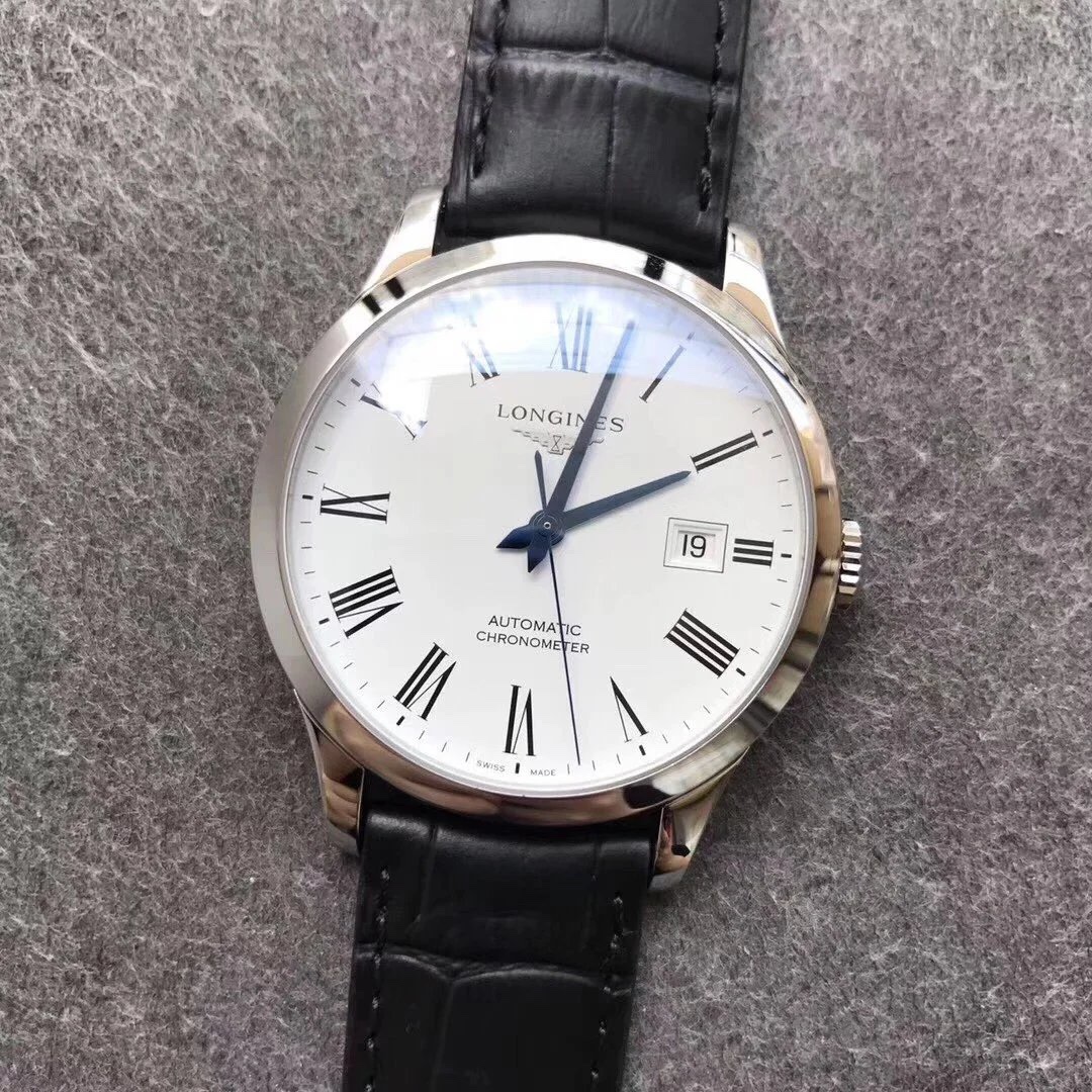Longines Record Men's Automatic Watch L2.821.4.11.6 | Stainless Steel | Blue Dial | Roman Numerals | 40mm |
