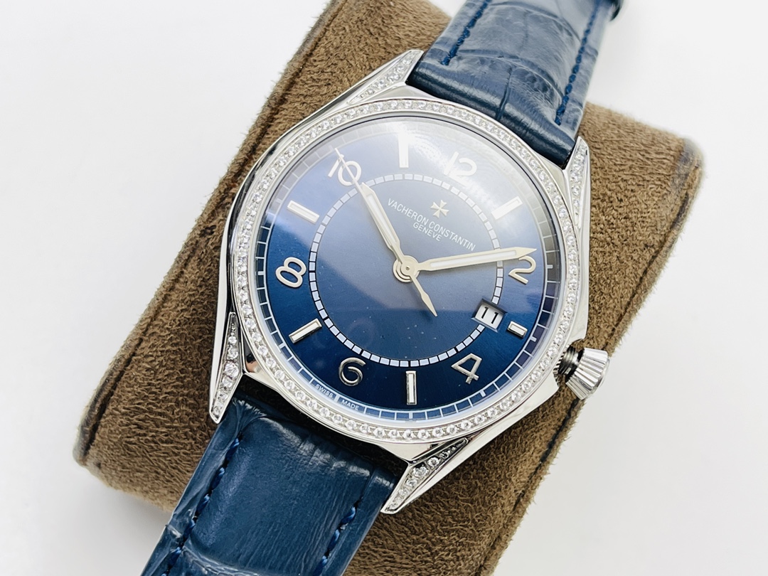 Vacheron Constantin Fiftysix 4600E/000A-B402 Complete Calendar: Stainless Steel, Silver Dial & Alligat