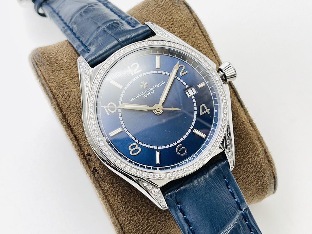Vacheron Constantin Fiftysix 4600E/000A-B402 Complete Calendar: Stainless Steel, Silver Dial & Alligat