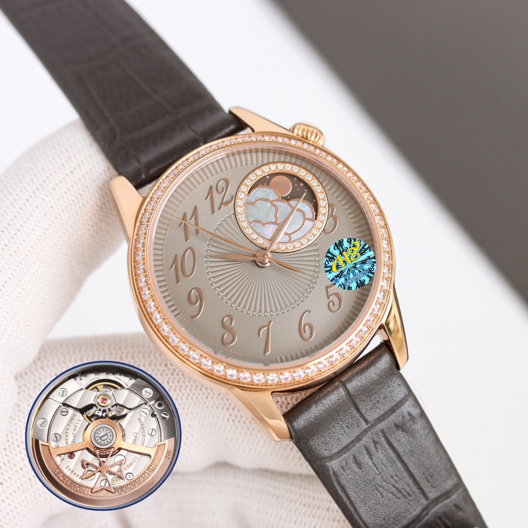 Vacheron Constantin Égérie MR2 Self-Winding | First Mechanical Égérie | Moonphase & Diamond Bezel