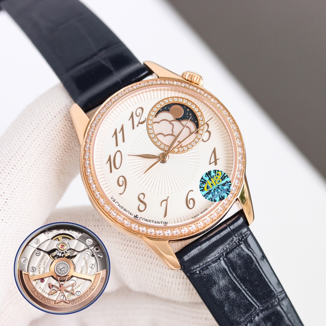 Vacheron Constantin Égérie MR2 Self-Winding | First Mechanical Égérie | Moonphase & Diamond Bezel
