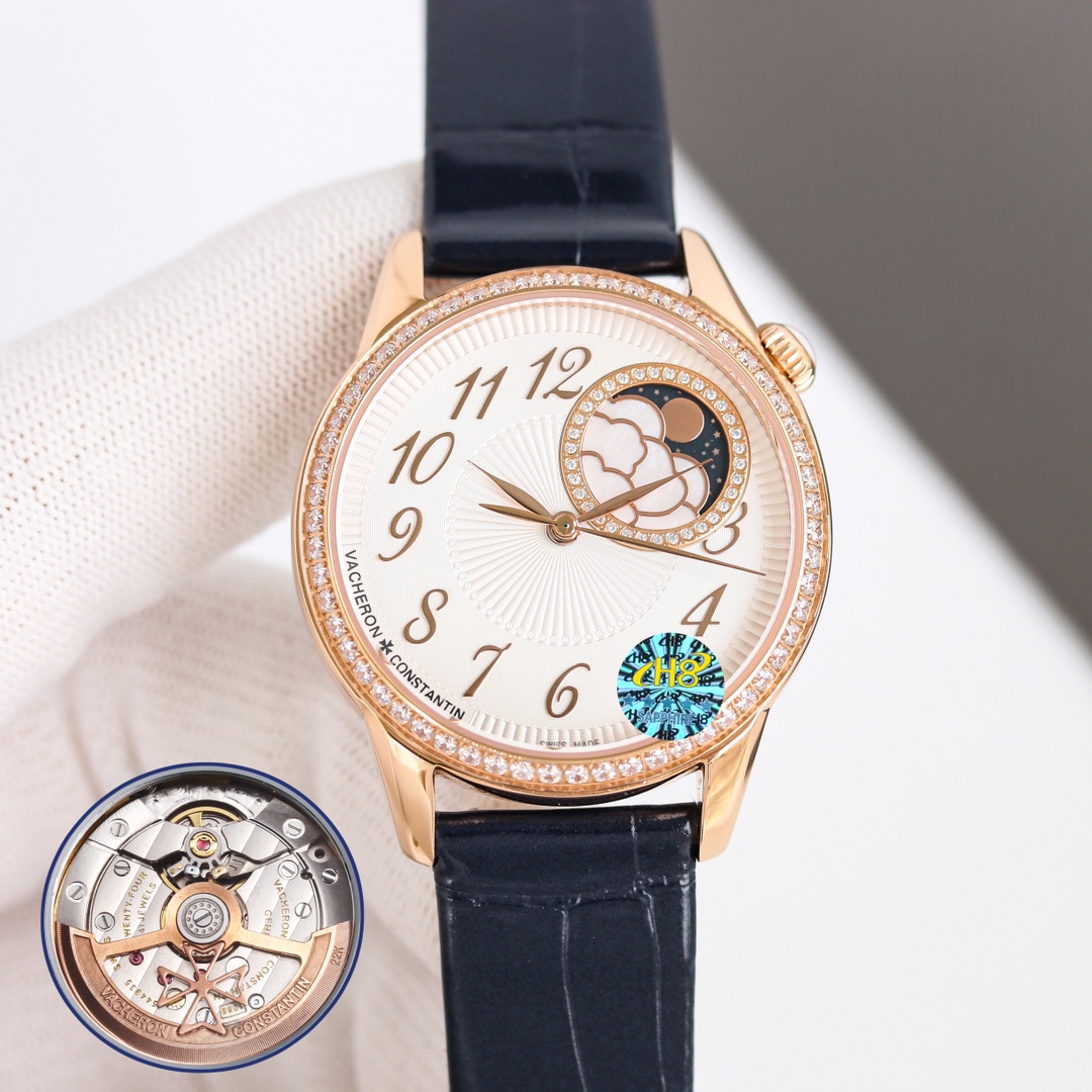 Vacheron Constantin Égérie MR2 Self-Winding | First Mechanical Égérie | Moonphase & Diamond Bezel
