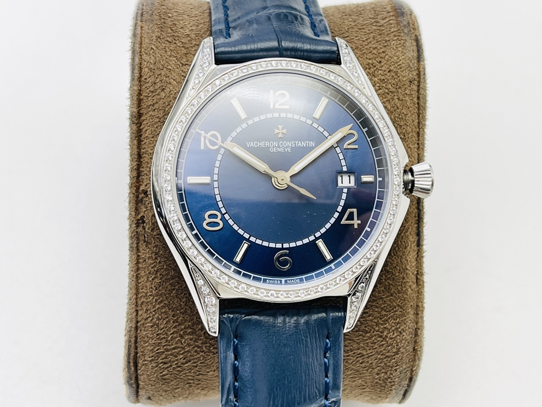 Vacheron Constantin Fiftysix 4600E/000A-B402 Complete Calendar: Stainless Steel, Silver Dial & Alligat