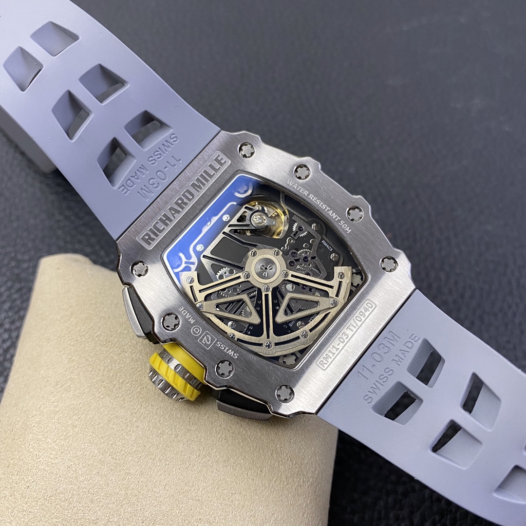 Richard Mille RM11-03 Automatic Flyback Chronograph Titanium/Rubber Luxury Sports Watch