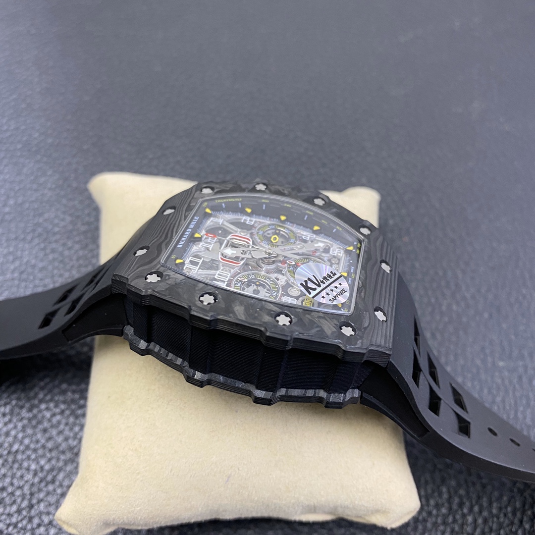 Richard Mille RM11-03 Titanium Case & Red Quartz TPR Strap - Motorsport Inspired Chronograph