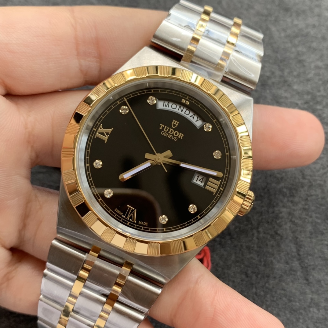 Tudor Royal 41mm Two-Tone Watch | Steel & 18K Gold, Sunray Blue Dial, Sapphire Crystal, Father's Day Legacy Gift