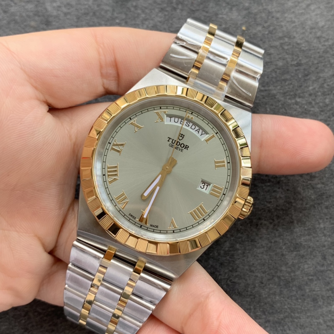 Tudor Royal 41mm Two-Tone Watch | Steel & 18K Gold, Sunray Blue Dial, Jubilee Bracelet, Father’s Day Legacy Gift