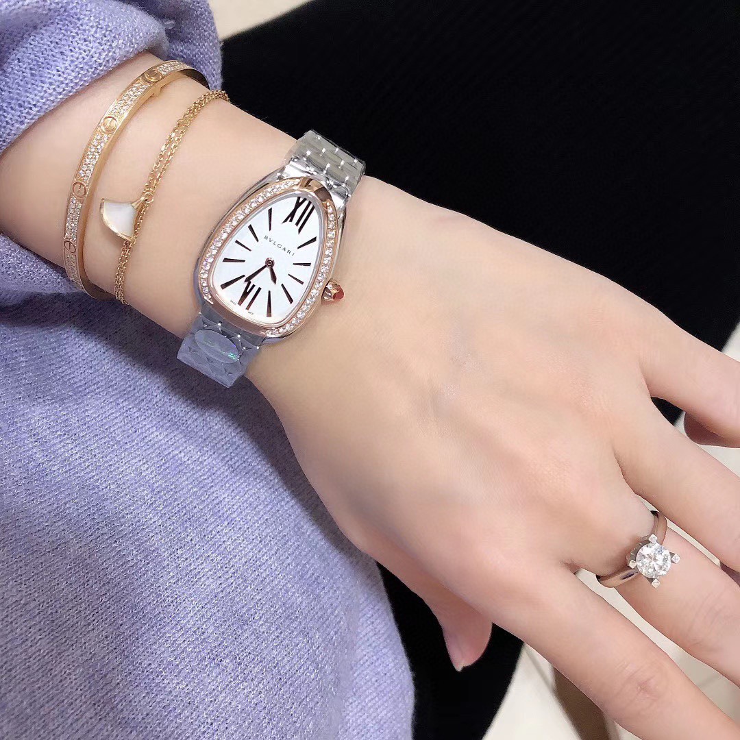 Luxury Bvlgari Serpenti Seduttori Diamond-Accent Watch | Iconic Snake Head Design | Gift Box Included