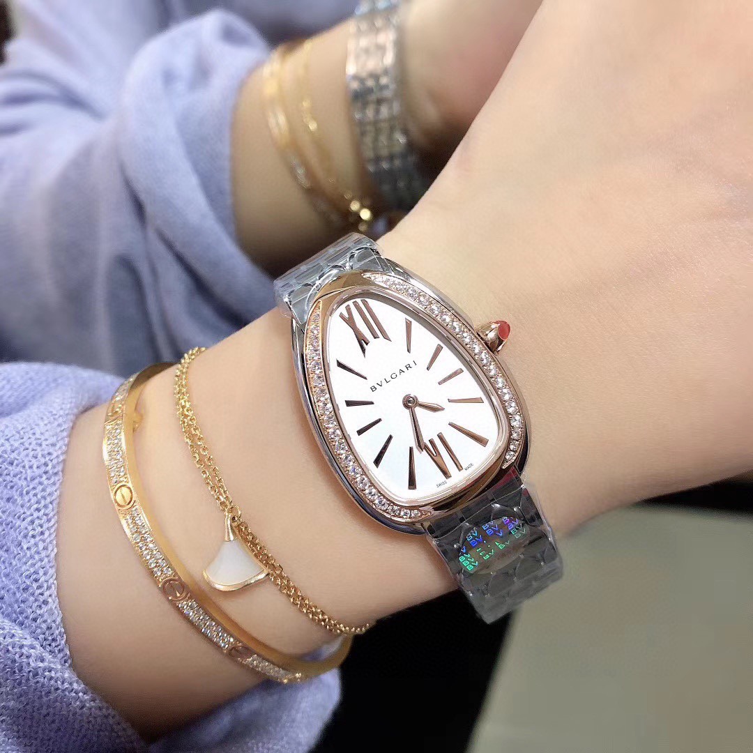 Luxury Bvlgari Serpenti Seduttori Diamond-Accent Watch | Iconic Snake Head Design | Gift Box Included