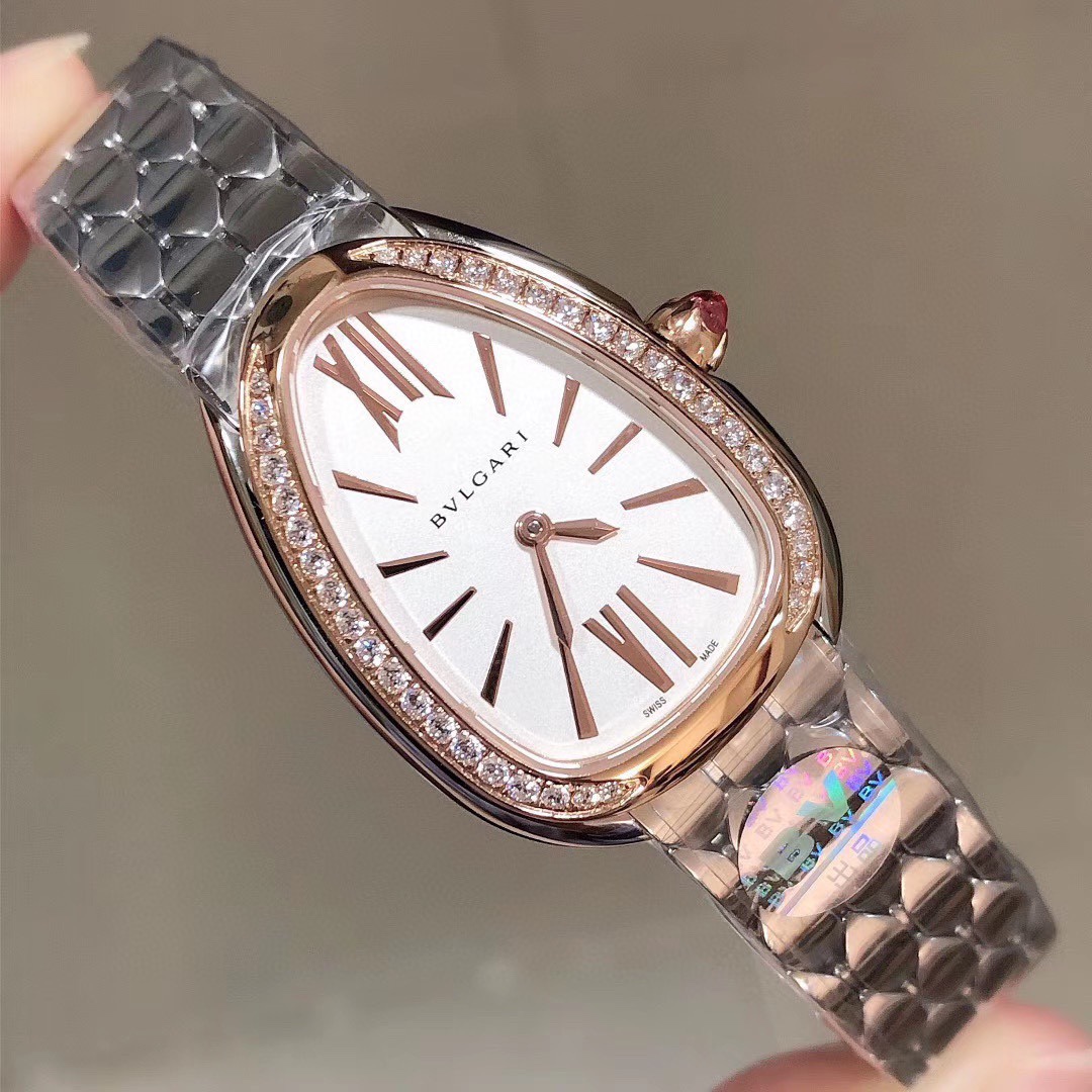 Luxury Bvlgari Serpenti Seduttori Diamond-Accent Watch | Iconic Snake Head Design | Gift Box Included