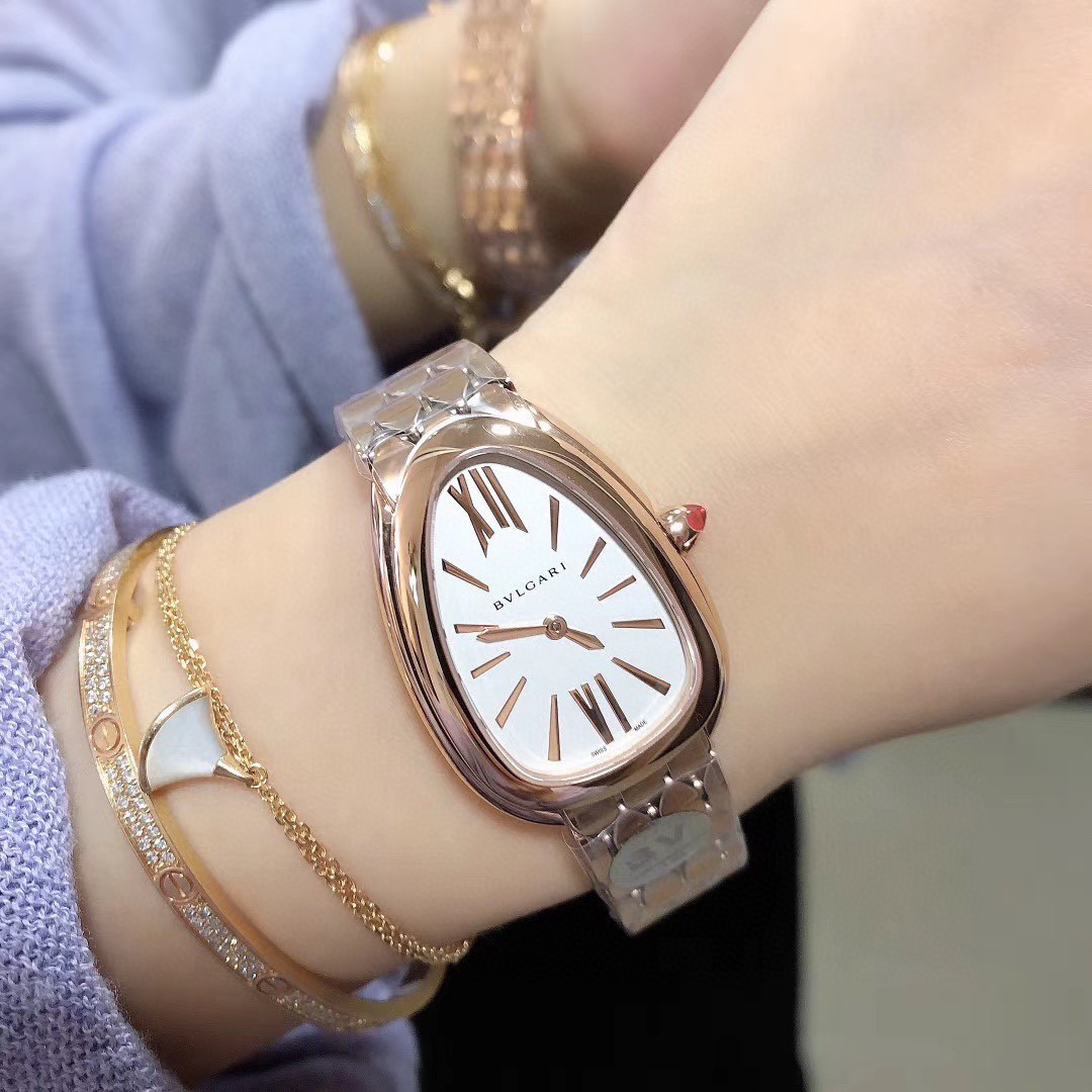 Bvlgari Serpenti Seduttori Steel & Diamond Watch - Gold-Tone Luxury Bracelet Watch for Women