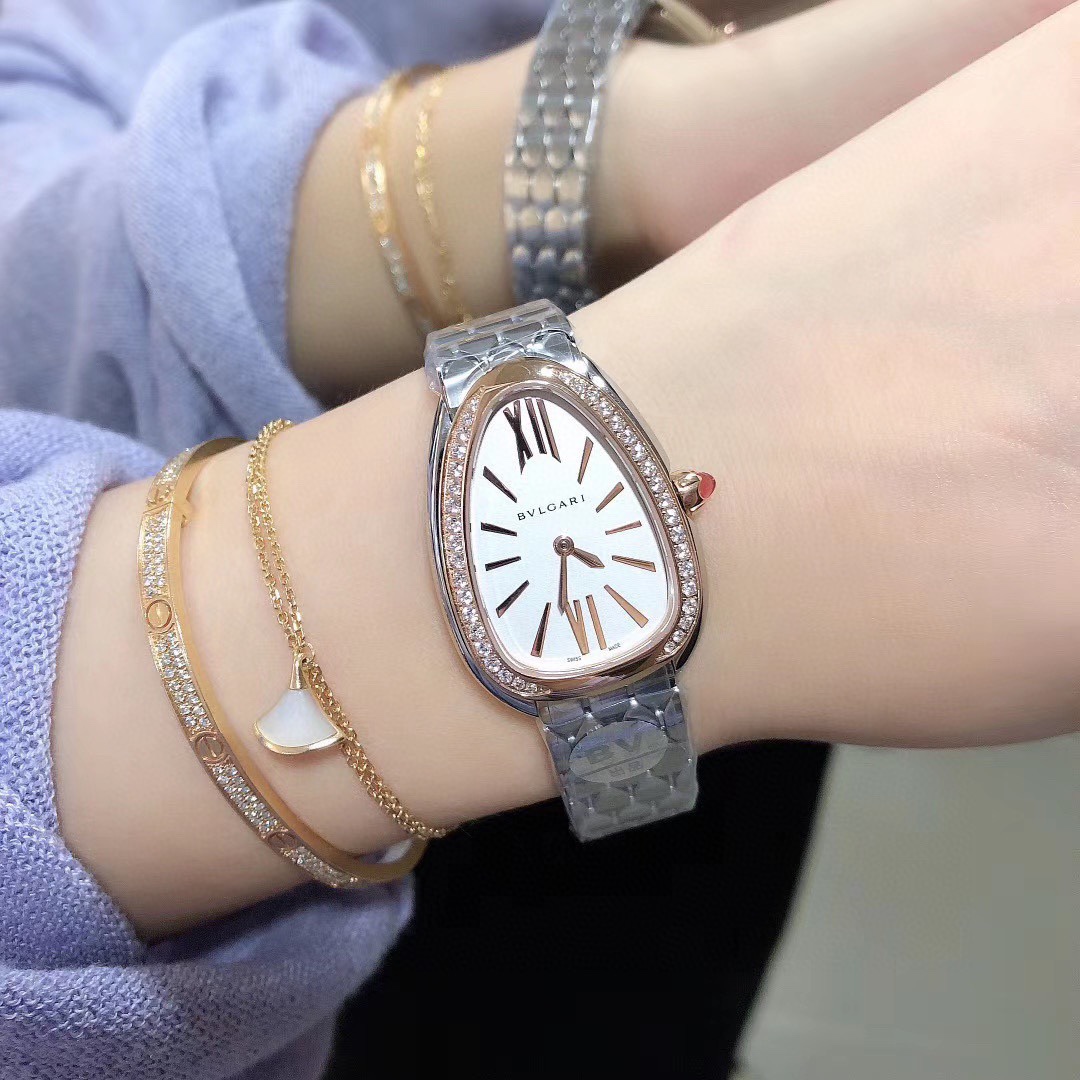 Luxury Bvlgari Serpenti Seduttori Diamond-Accent Watch | Iconic Snake Head Design | Gift Box Included