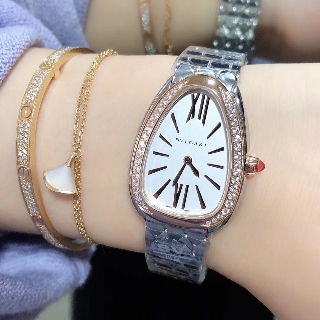 Luxury Bvlgari Serpenti Seduttori Diamond-Accent Watch | Iconic Snake Head Design | Gift Box Included