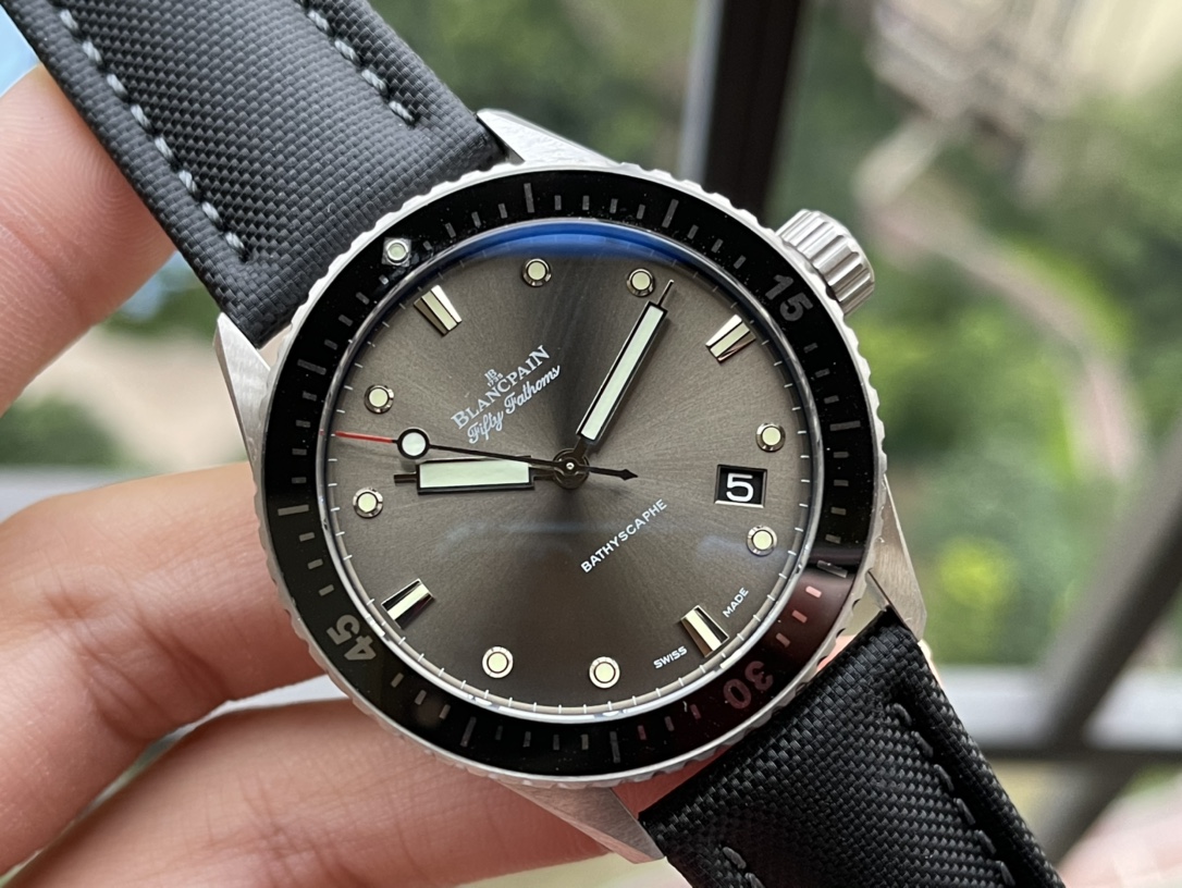 Limited Edition Blancpain Fifty Fathoms 43.6mm Blue Sunburst Dial Men's Watch | Sapphire Caseback