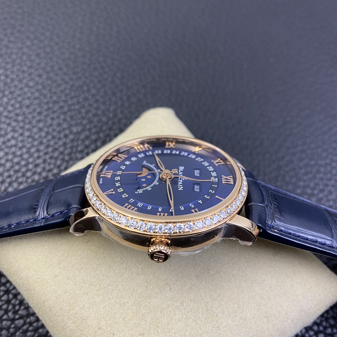 Limited Edition Blancpain Villeret 6654 Men's Dress Watch | 40mm, Alligator Strap, Sapphire Caseback