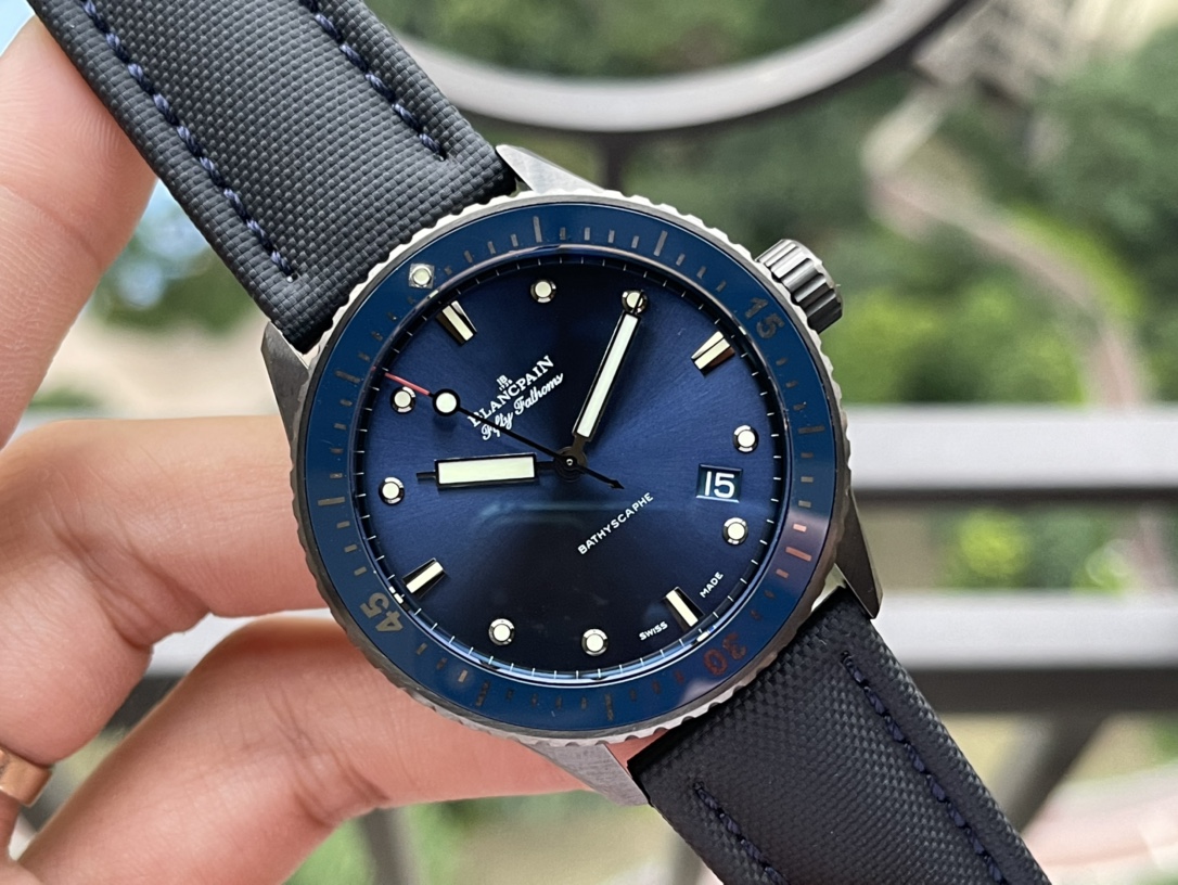 BLANCPAIN Fifty Fathoms Blue Dial 43.6mm Men's Luxury Dive Watch