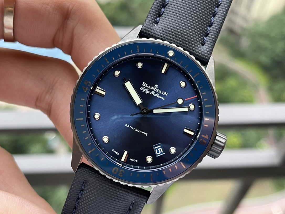 BLANCPAIN Fifty Fathoms Blue Dial 43.6mm Men's Luxury Dive Watch
