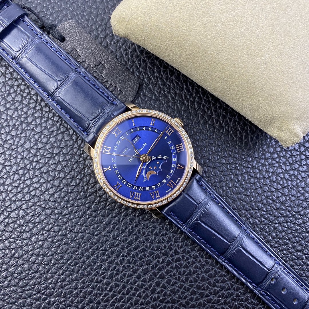 Limited Edition Blancpain Villeret 6654 Men's Dress Watch | 40mm, Alligator Strap, Sapphire Caseback