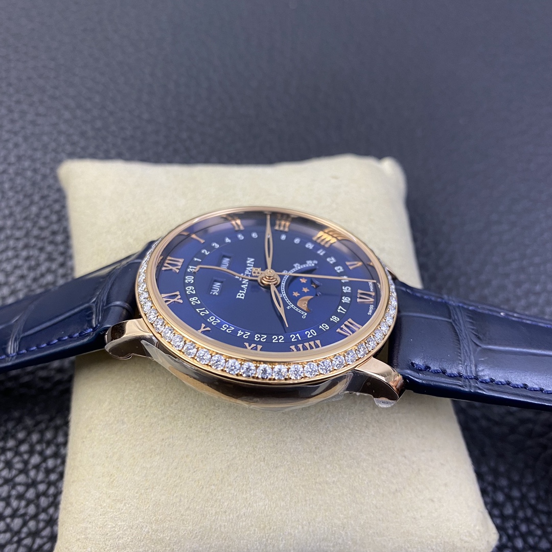 Limited Edition Blancpain Villeret 6654 Men's Dress Watch | 40mm, Alligator Strap, Sapphire Caseback