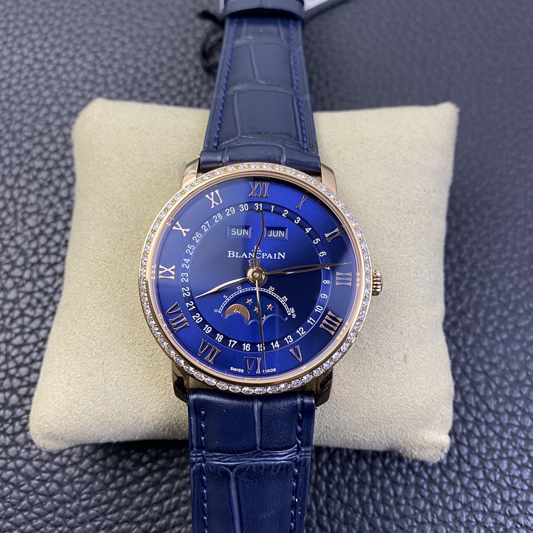 Limited Edition Blancpain Villeret 6654 Men's Dress Watch | 40mm, Alligator Strap, Sapphire Caseback