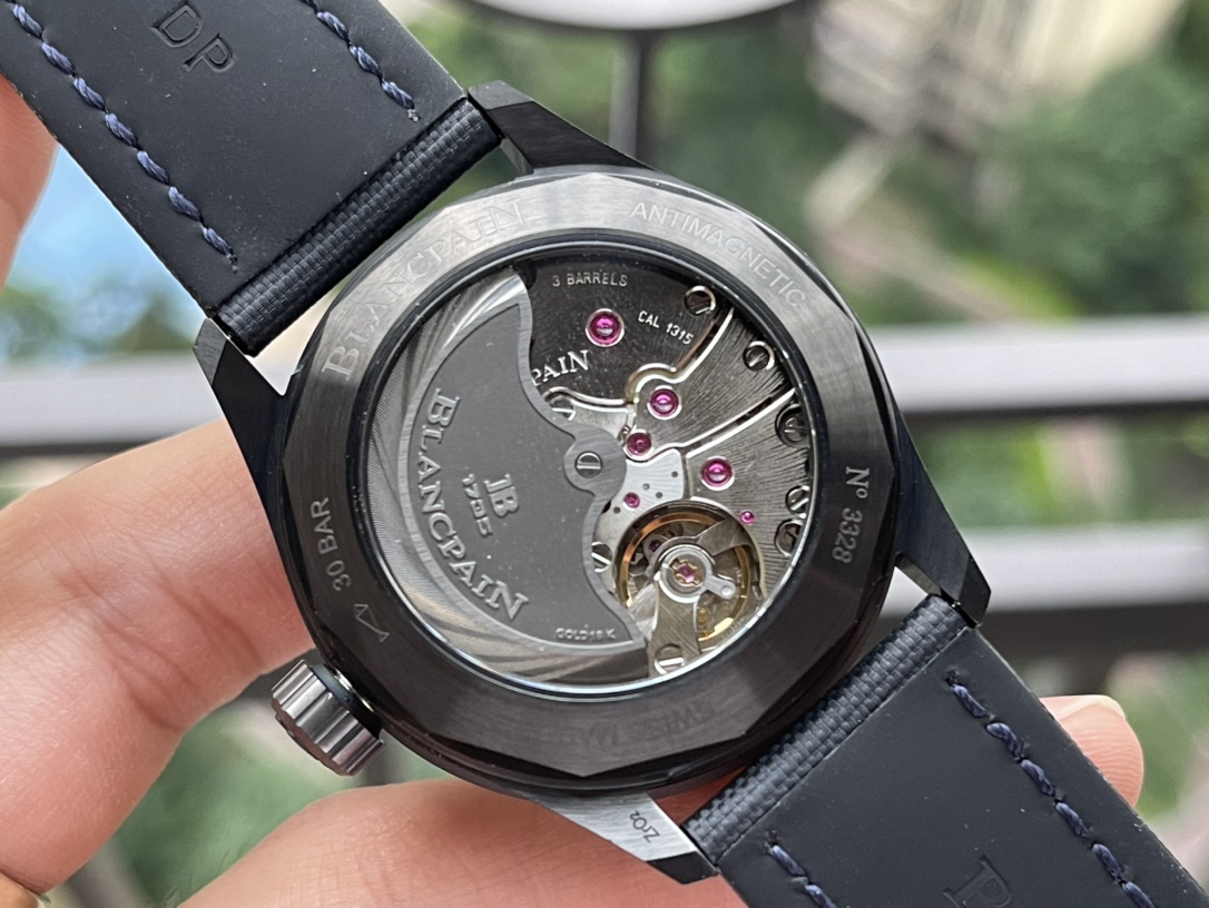 Limited Edition Blancpain Fifty Fathoms 43.6mm Blue Sunburst Dial Men's Watch | Sapphire Caseback
