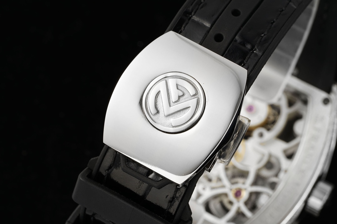 Luxury Tonneau Skeleton Watch 45mm: Blue Steel Hands, Tachymeter Scale & Exhibition Back