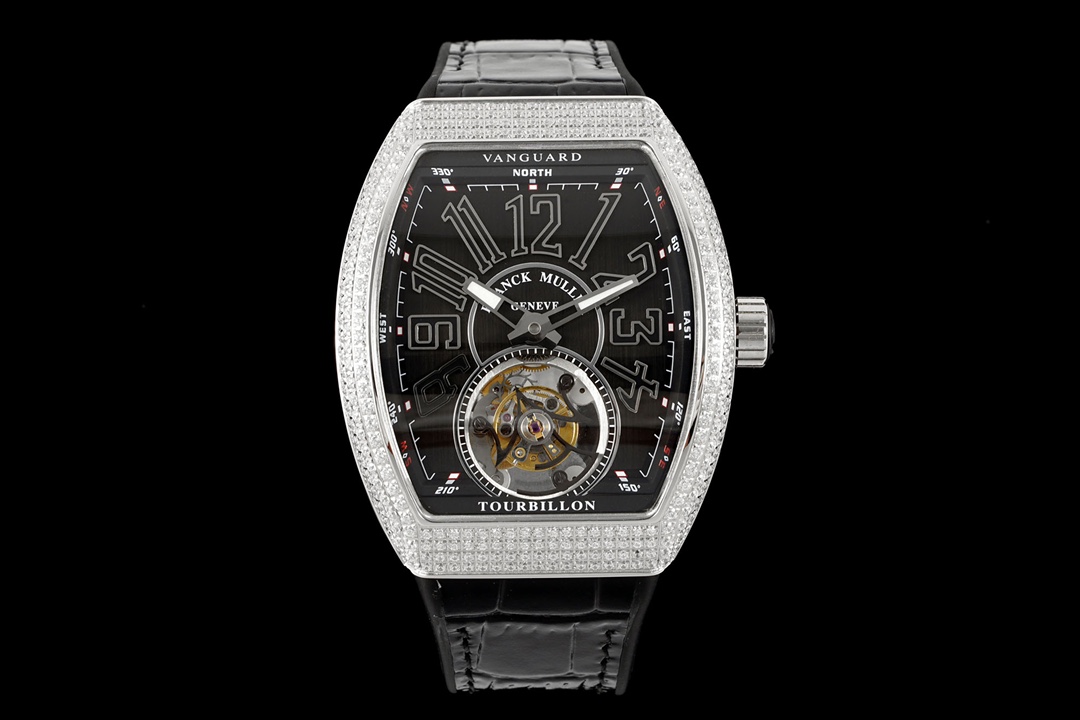 Luxury Tonneau Skeleton Watch 45mm: Blue Steel Hands, Tachymeter Scale & Exhibition Back