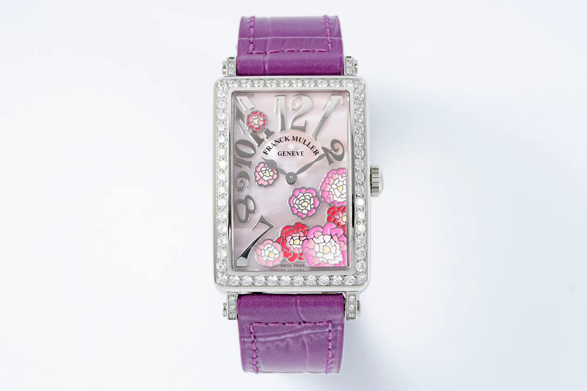 Franck Muller Long Island Ladies Watch - Iconic Rectangular Case, Diamond Markers & Swiss Quartz 32x42mm