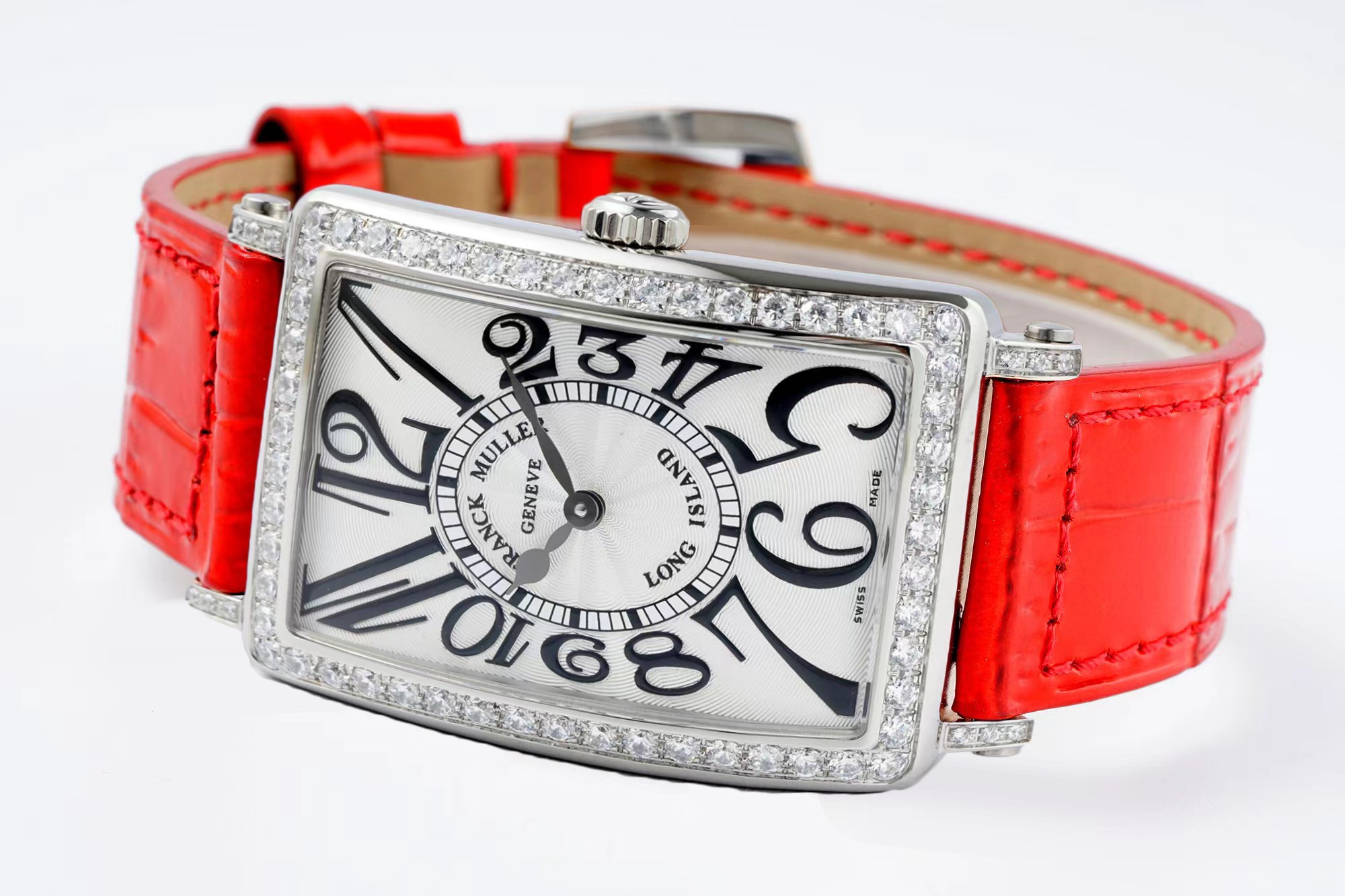 NEW Franck Muller Long Island Women's Watch | Rectangular Stainless Steel Case | Diamond Hour Markers | Swiss Luxury Quartz
