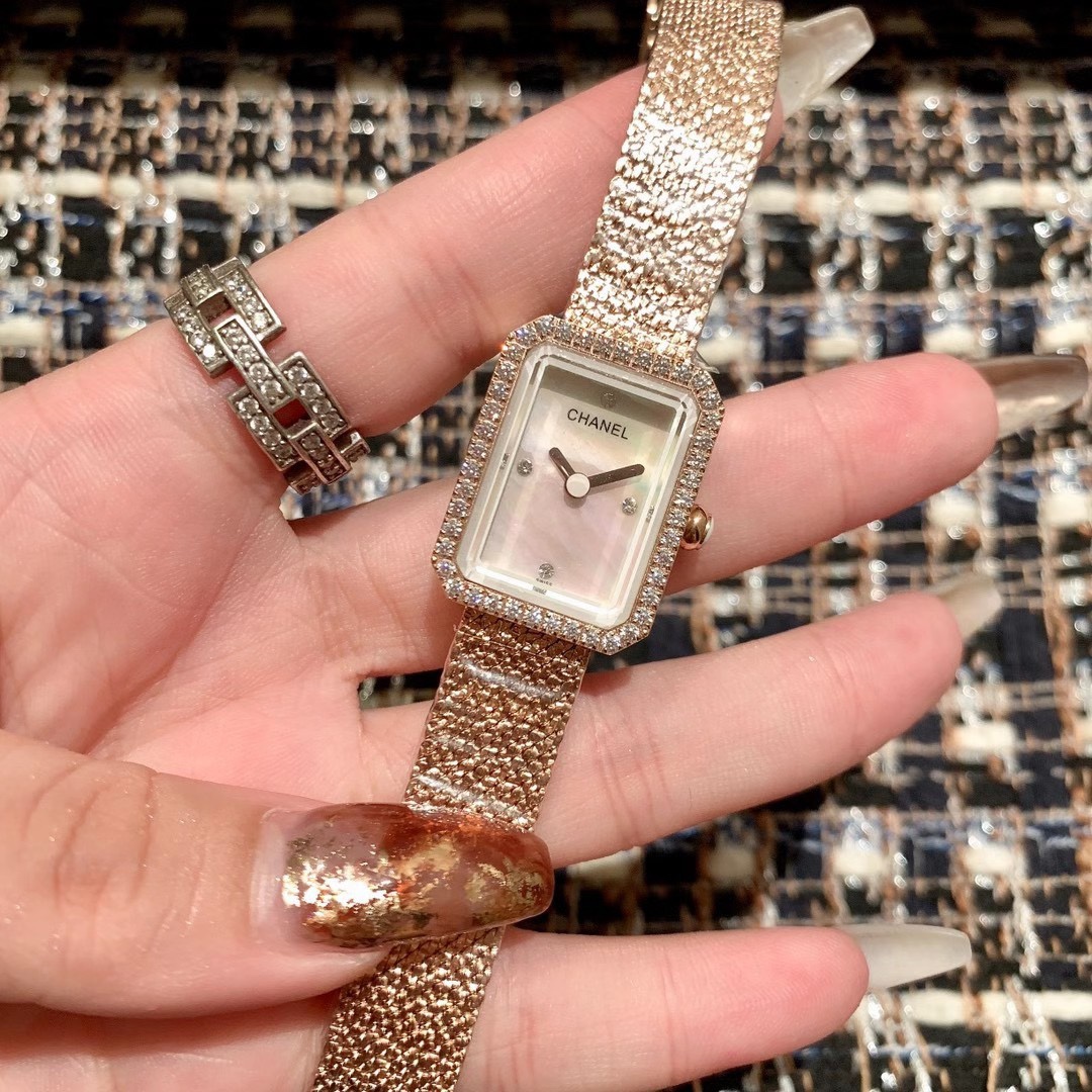 NEW Chanel Boy.Friend Women's Watch 2025 | Beige Gold Square Case | Diamond Bezel & Sapphire Crystal | Swiss Quartz Luxury Bracelet