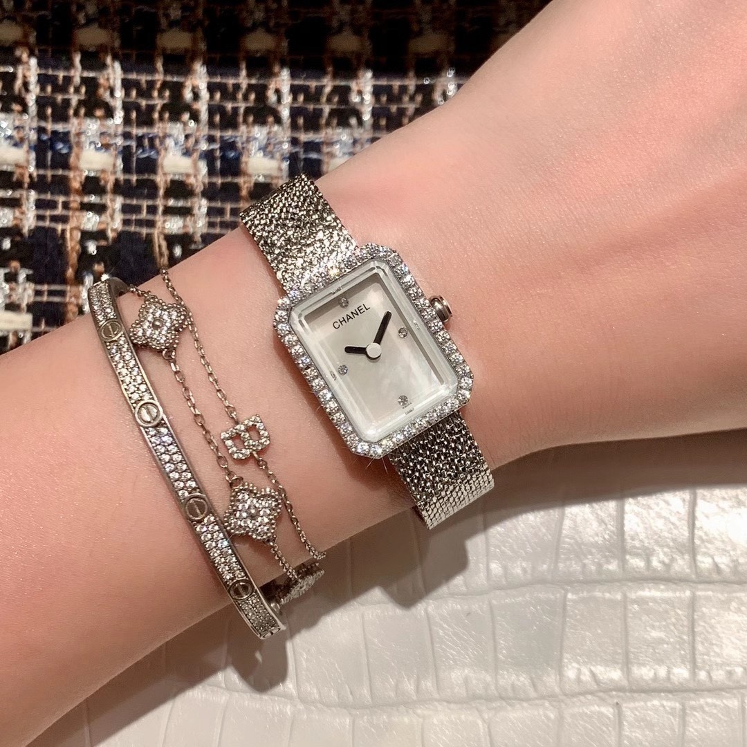 NEW Chanel Boy.Friend Women's Watch 2025 | Beige Gold Square Case | Diamond Bezel & Sapphire Crystal | Swiss Quartz Luxury Bracelet