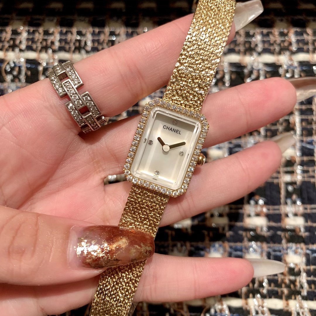 NEW Chanel Boy.Friend Women's Watch 2025 | Beige Gold Square Case | Diamond Bezel & Sapphire Crystal | Swiss Quartz Luxury Bracelet