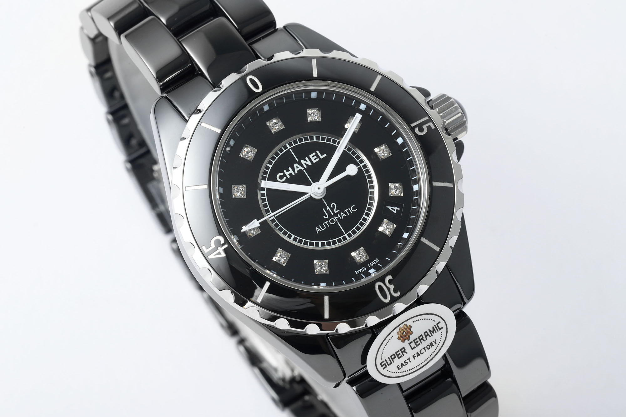 Luxury Chanel J12 38mm Black Ceramic Unisex Watch | Waterproof Chronometer, Date Display