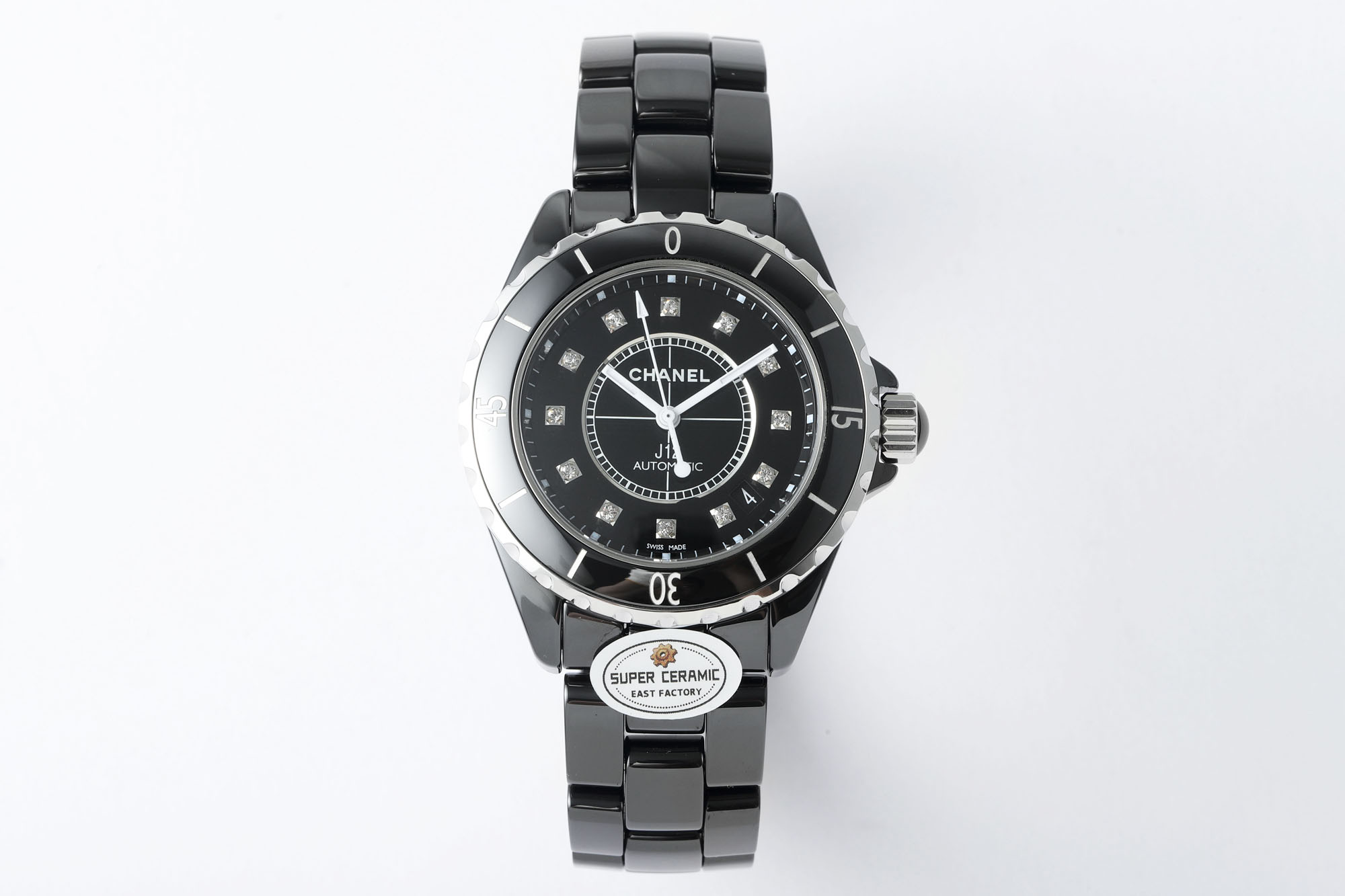Luxury Chanel J12 38mm Black Ceramic Unisex Watch | Waterproof Chronometer, Date Display